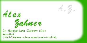 alex zahner business card